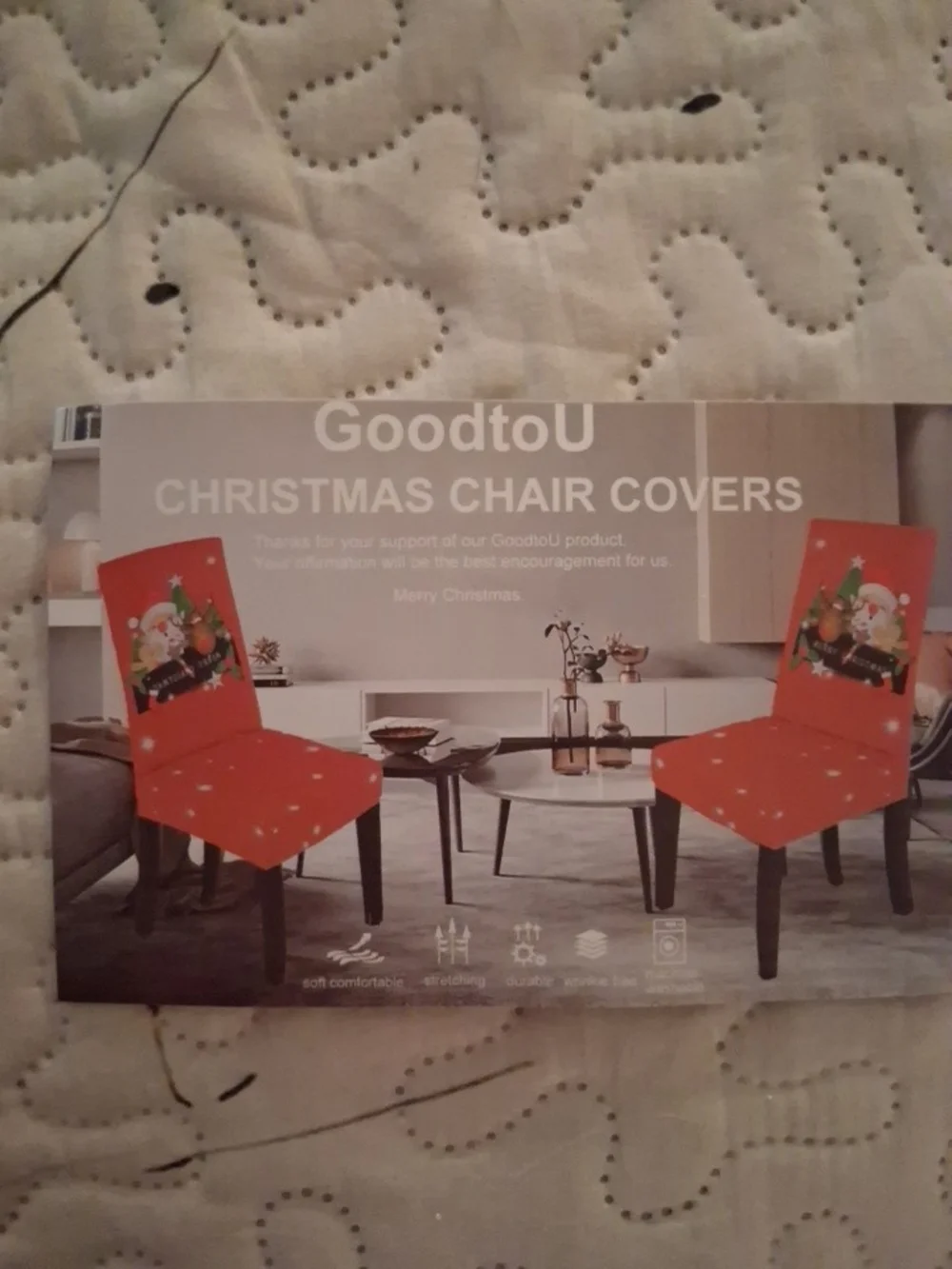 Red Christmas Chair Covers - Festive Holiday Slipcovers